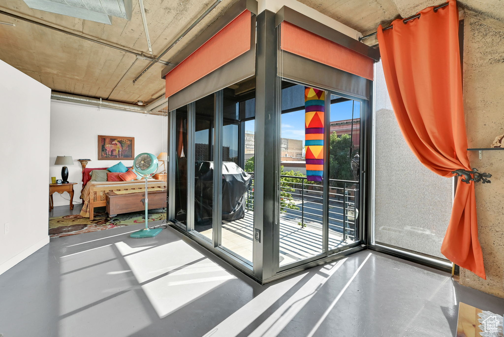 Interior space featuring concrete floors