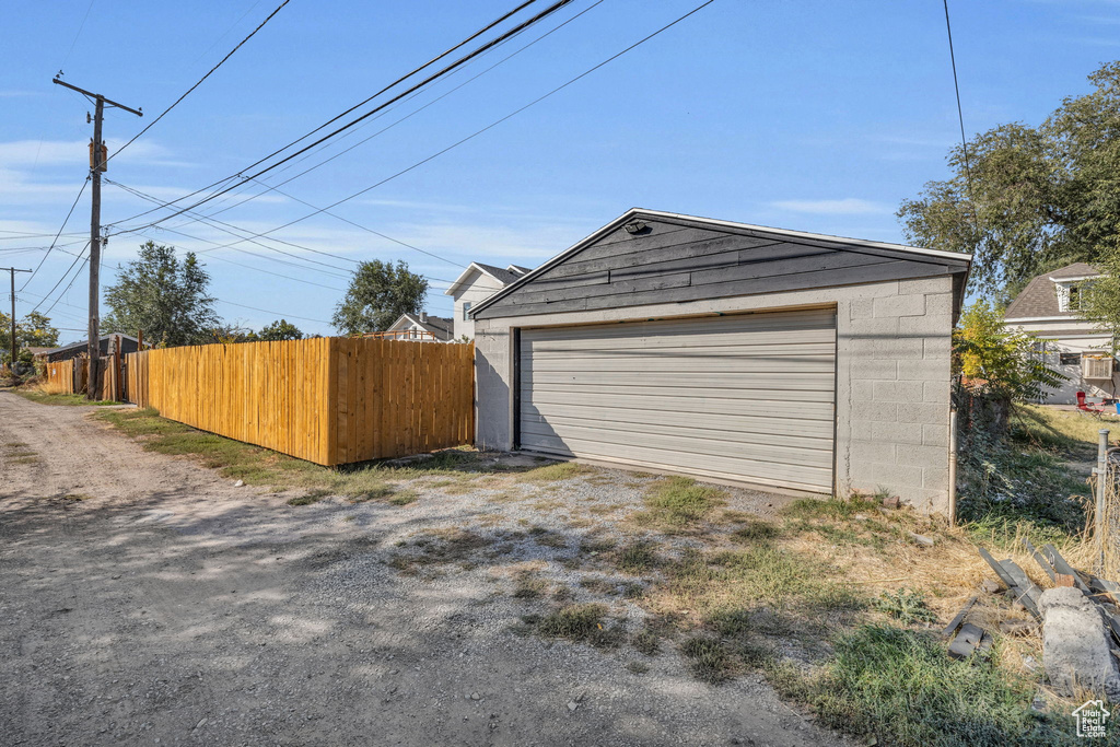 View of garage