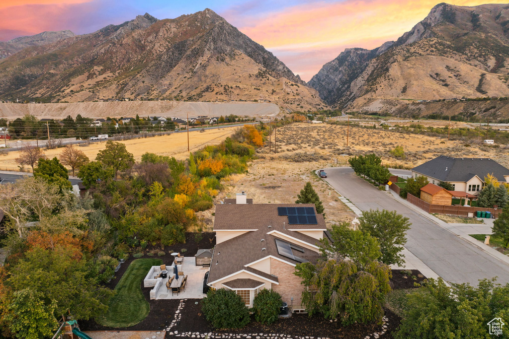 Exterior space with a mountain view