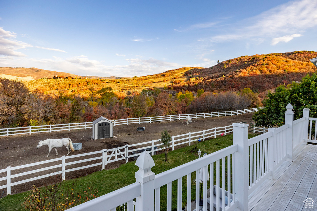 Property view of mountains featuring a rural view