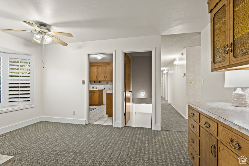 Bathroom with ceiling fan