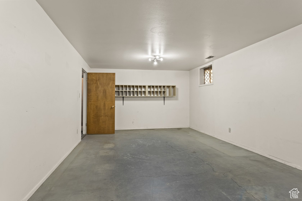 Interior space with concrete flooring