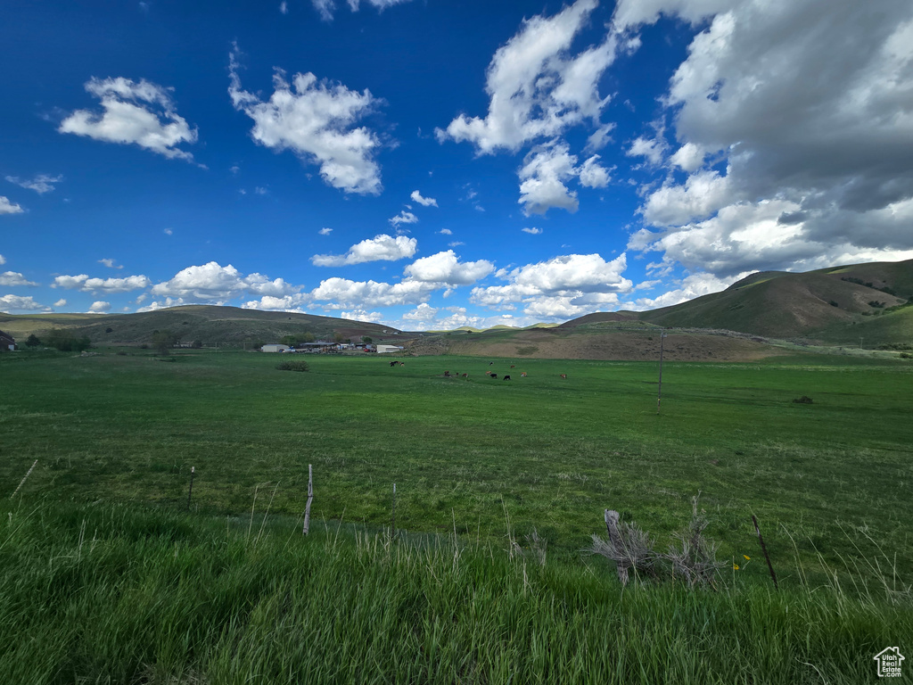 View of mountain background featuring rural landscape and a pastoral area