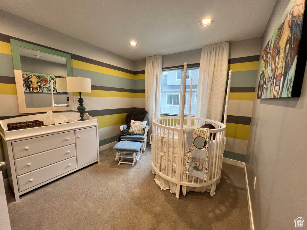 Living area featuring carpet floors