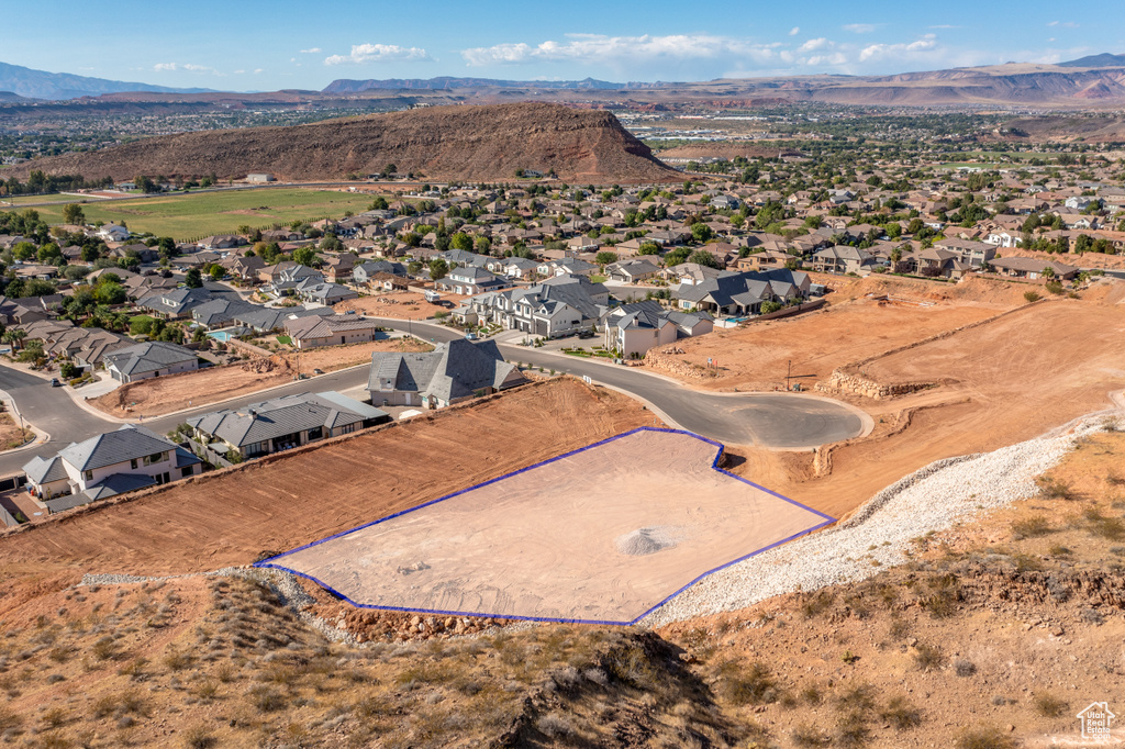 Bird's eye view featuring a mountain view