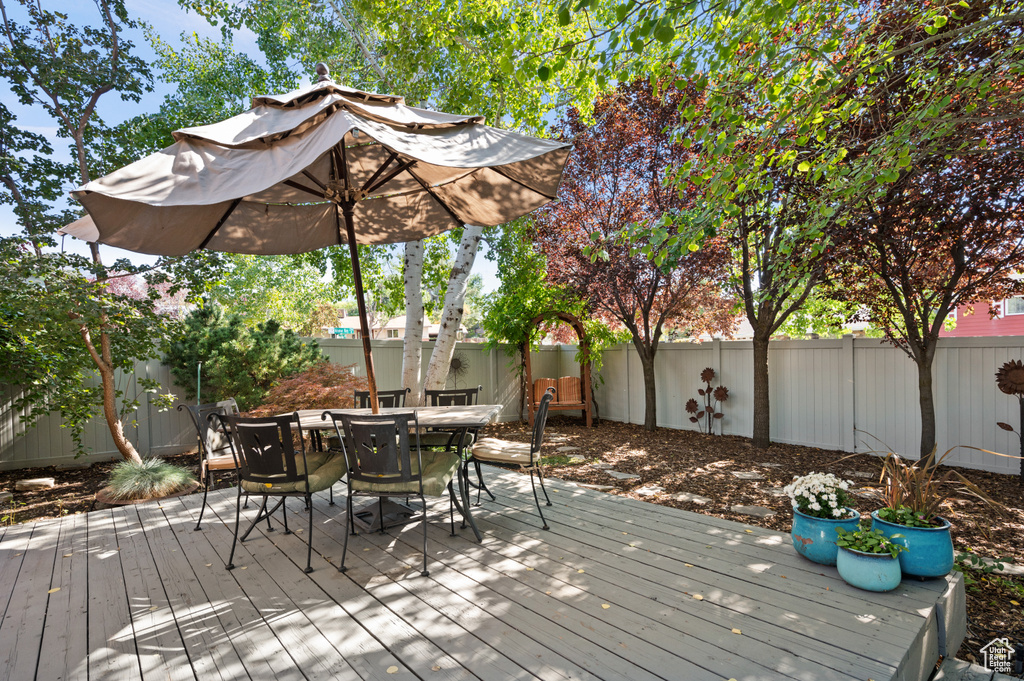 View of wooden deck