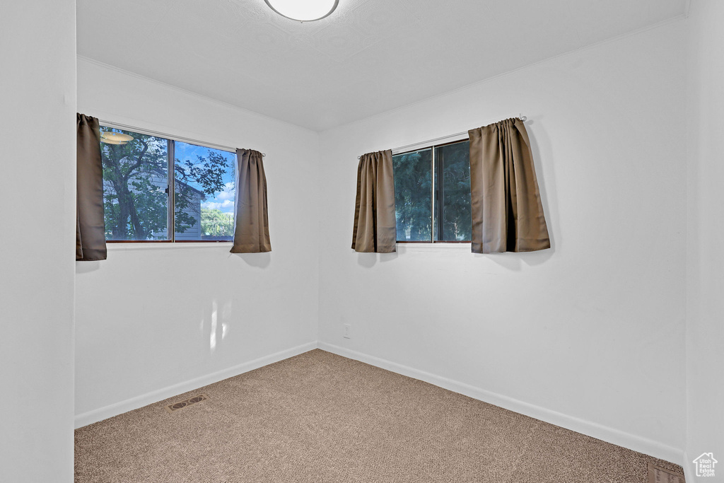 View of carpeted spare room