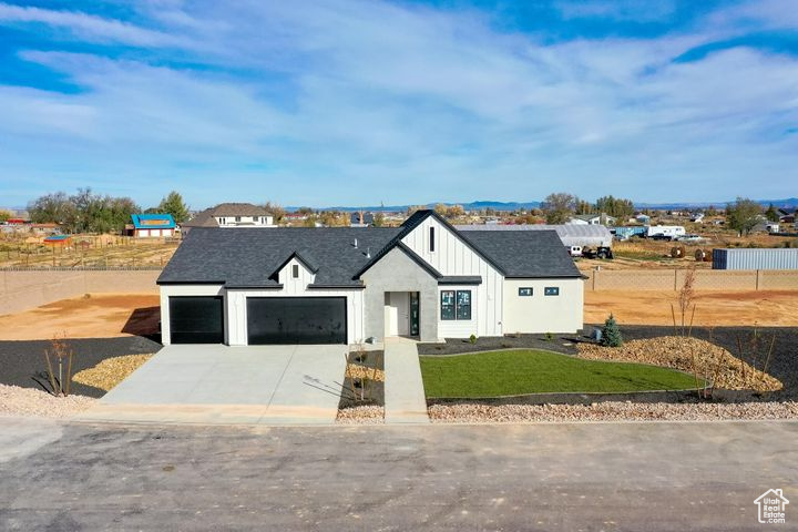 Modern farmhouse with a garage