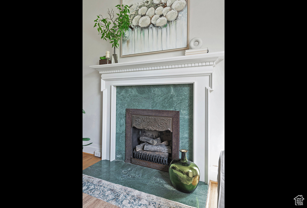 Details featuring hardwood / wood-style floors