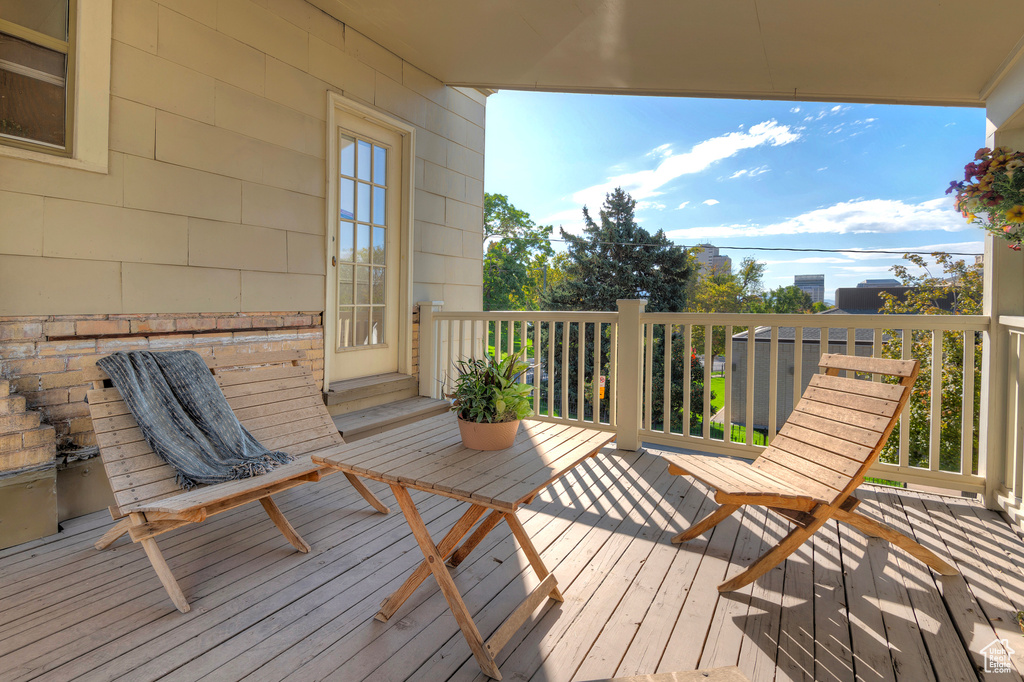 View of wooden deck