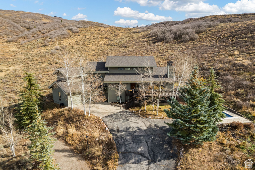 Exterior space with a mountain view