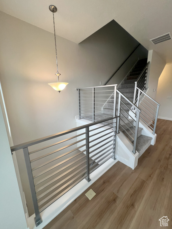 Stairway with wood-type flooring