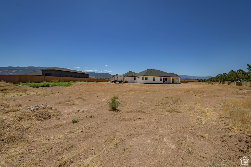 View of yard featuring a mountain view