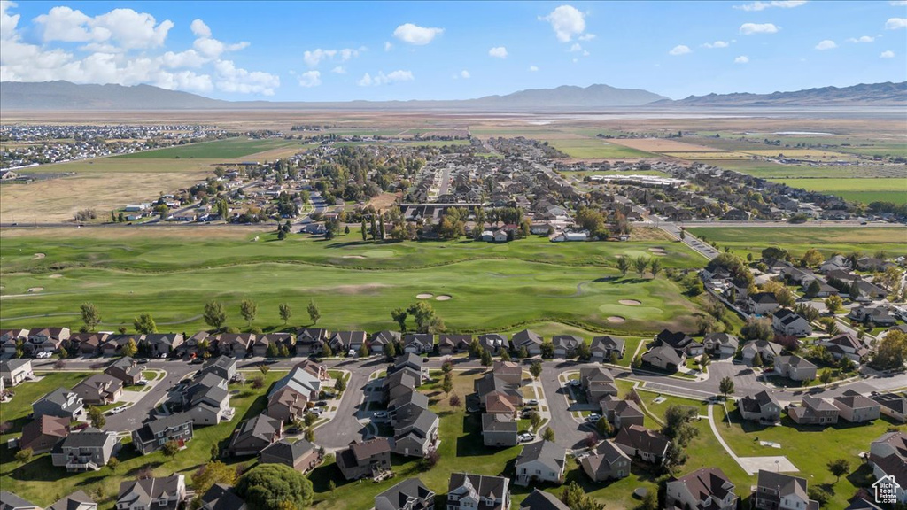 Drone / aerial view with a mountain view