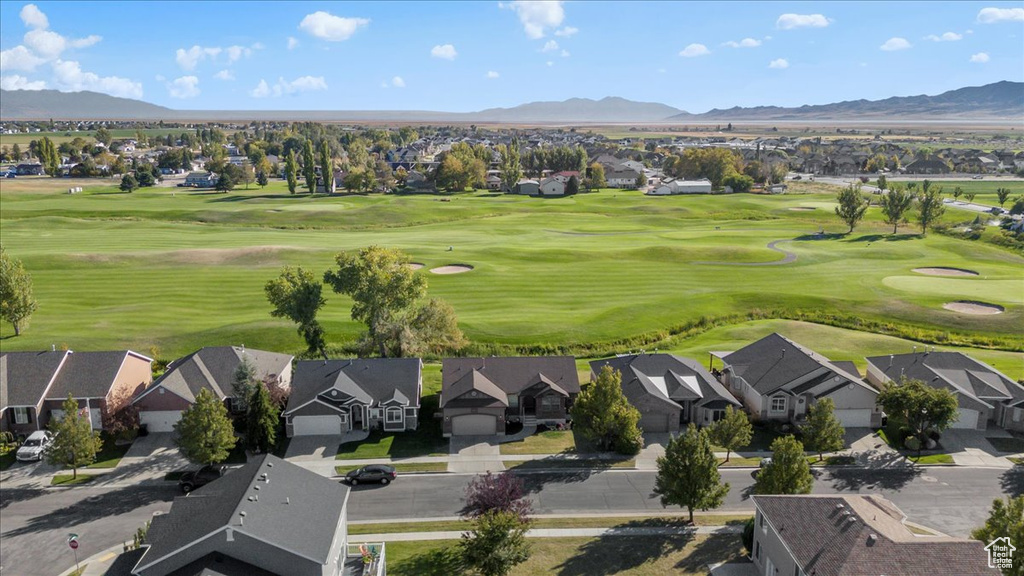 Bird's eye view with a mountain view