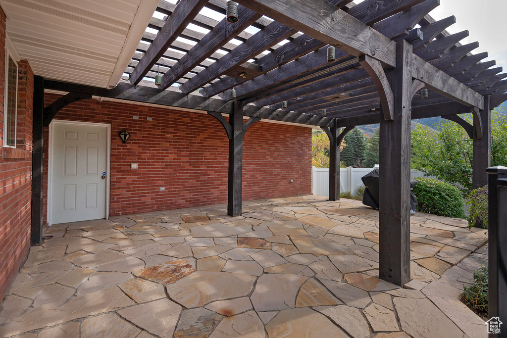 View of patio / terrace with a pergola