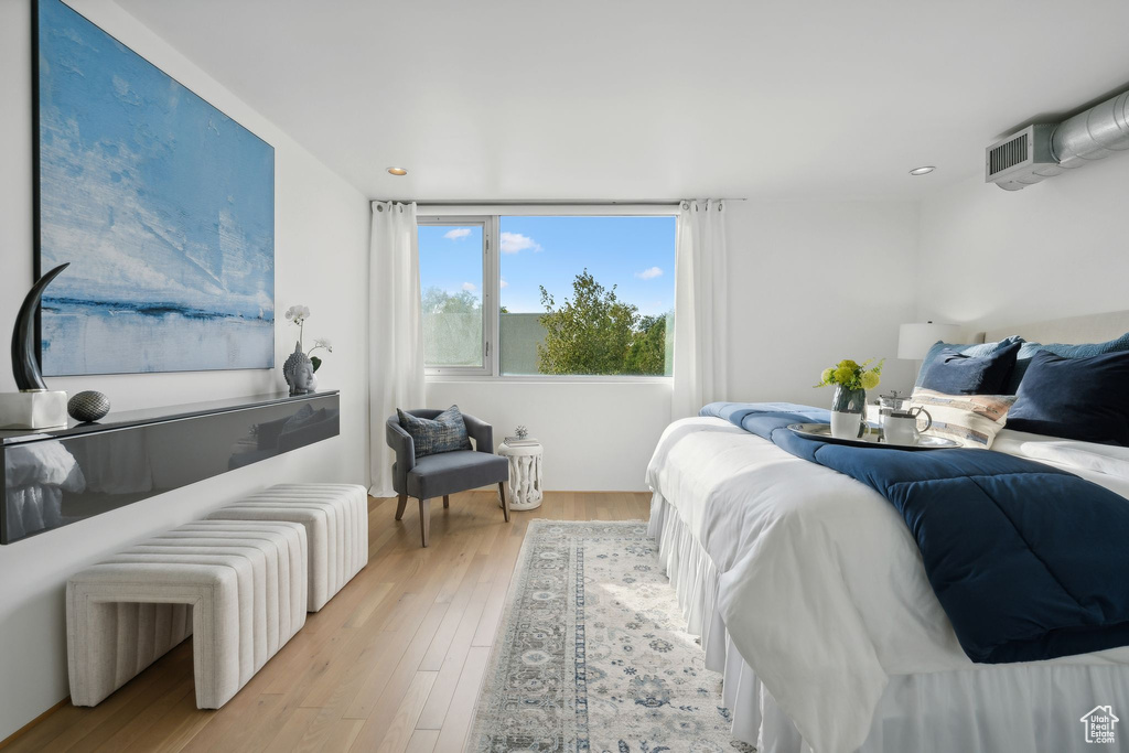 Bedroom featuring light wood-type flooring