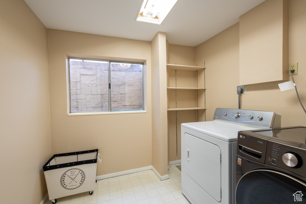 Laundry area featuring independent washer and dryer