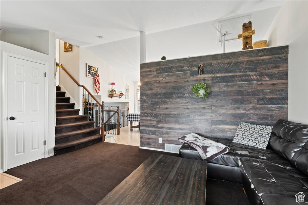 View of carpeted living room