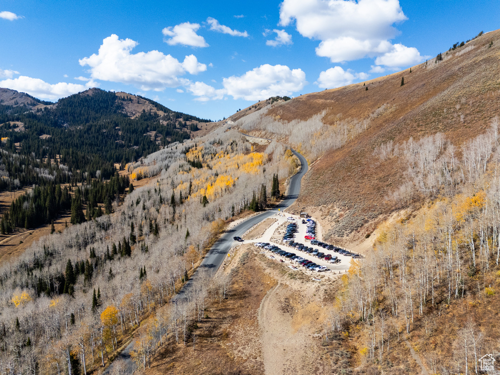 Birds eye view of property featuring a mountain view