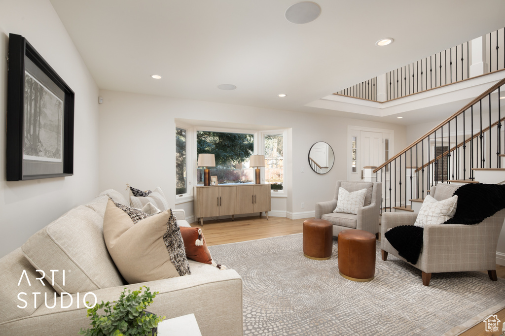 Living room featuring light hardwood / wood-style floors