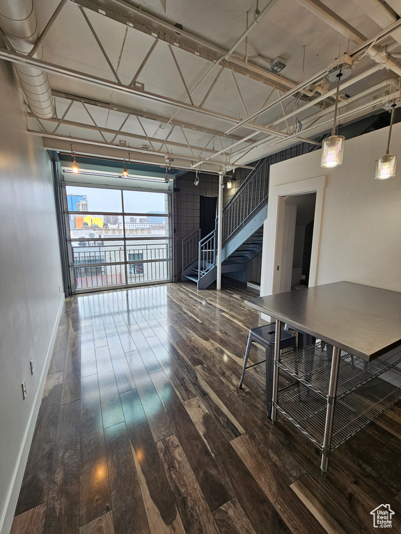 Interior space featuring hardwood / wood-style flooring