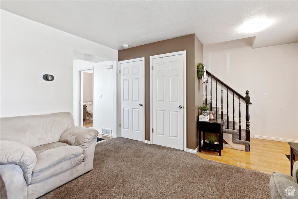 View of carpeted living room