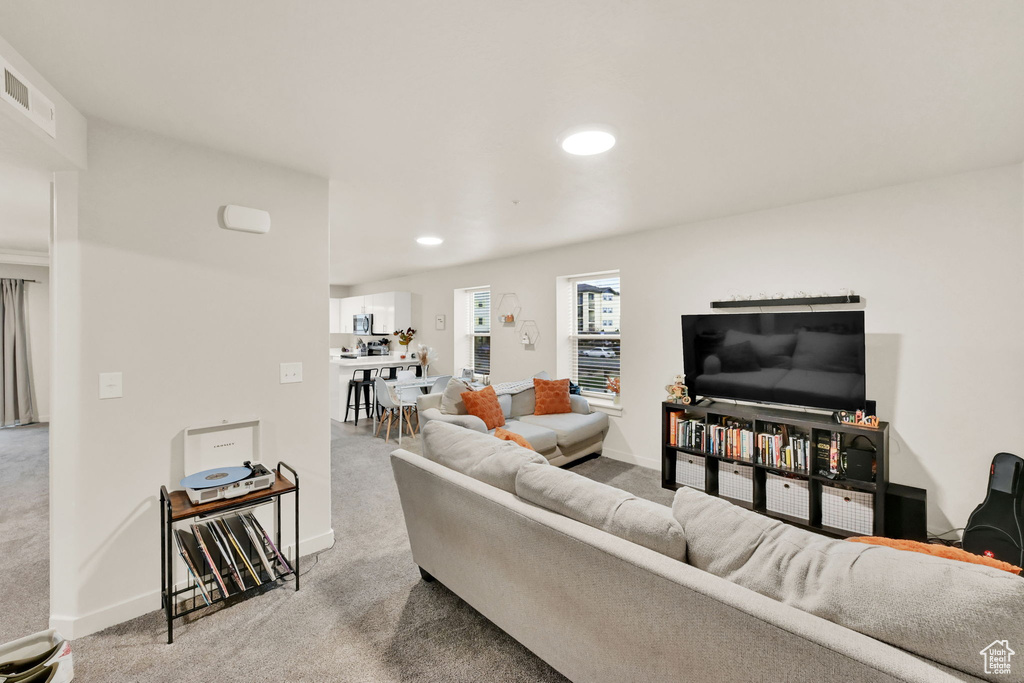 View of carpeted living room