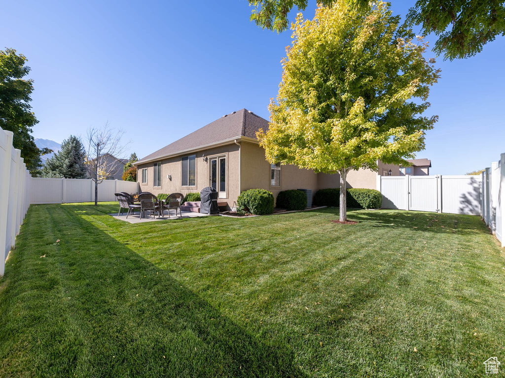 View of yard featuring a patio