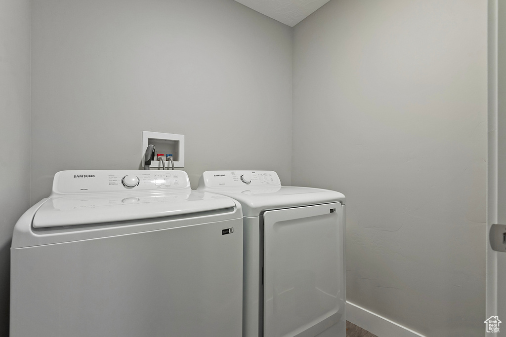 Laundry area featuring washing machine and dryer