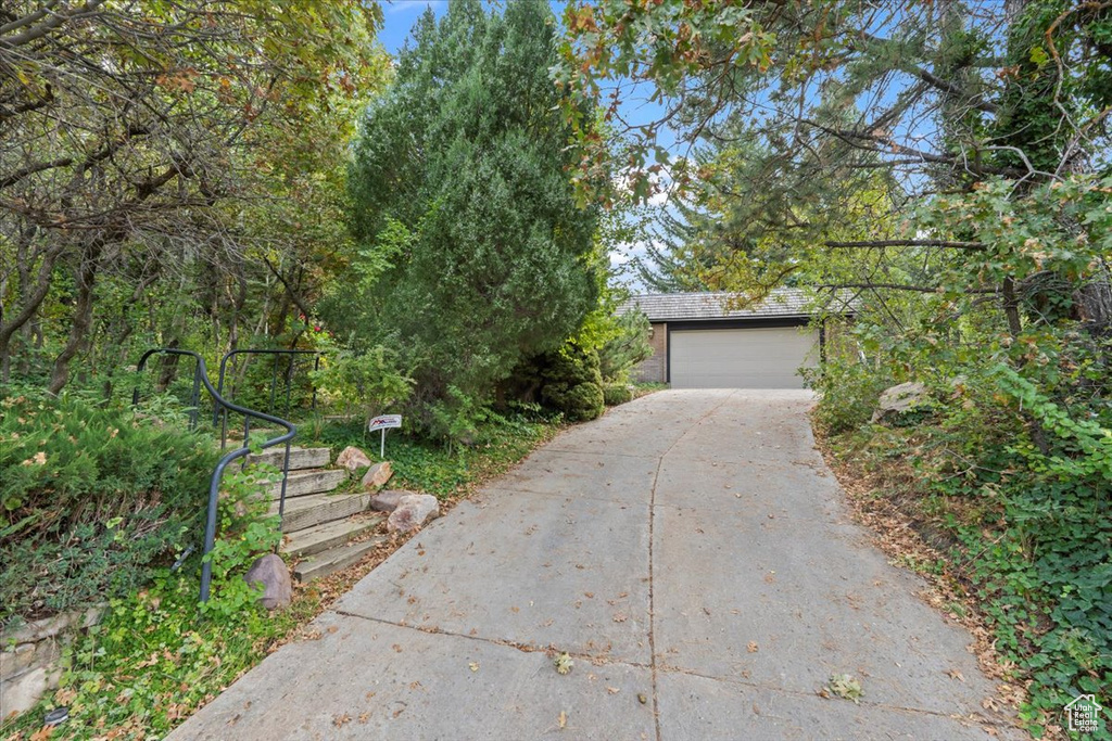 View of front of house with a garage