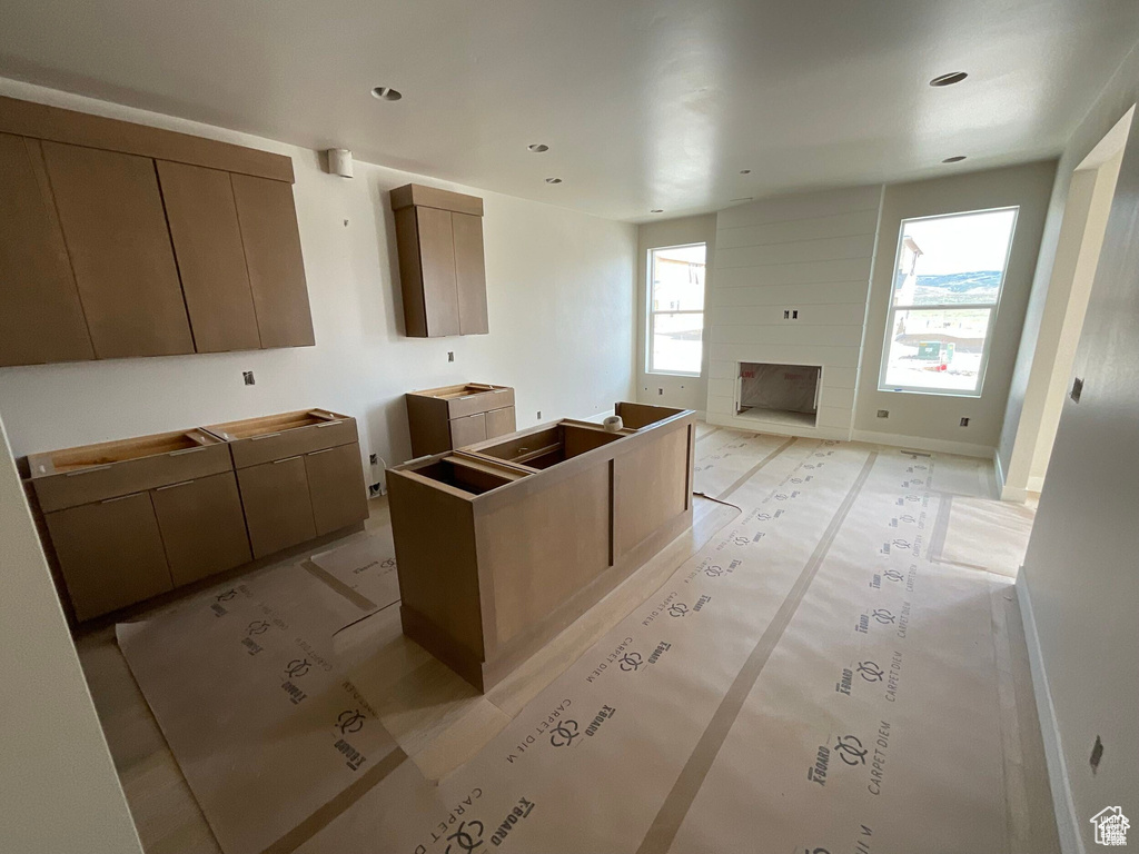 Kitchen featuring a center island