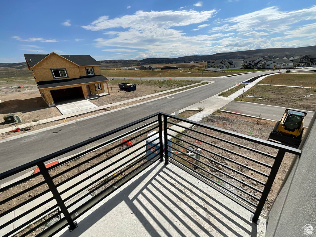 Balcony with a mountain view