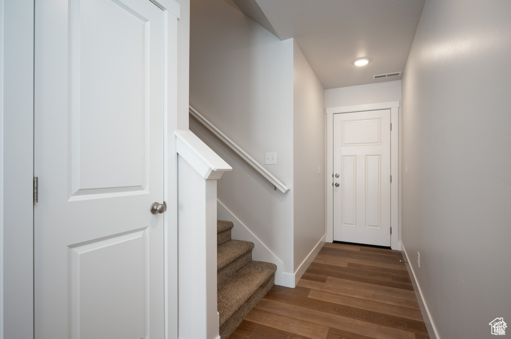 Stairway with wood-type flooring