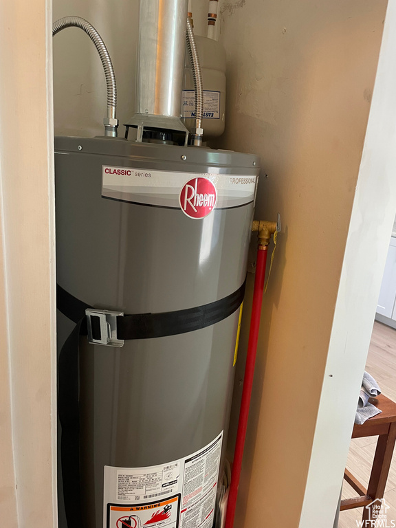 Utility room with gas water heater