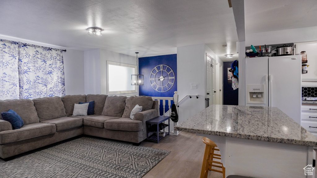 Living room featuring light hardwood / wood-style floors