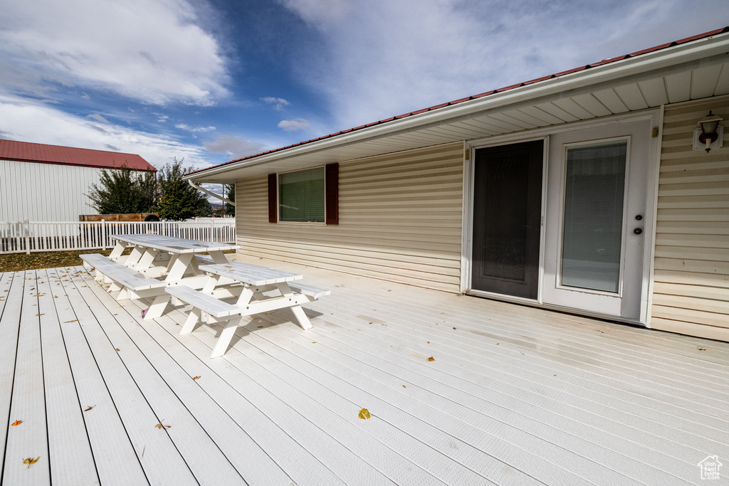 View of wooden deck