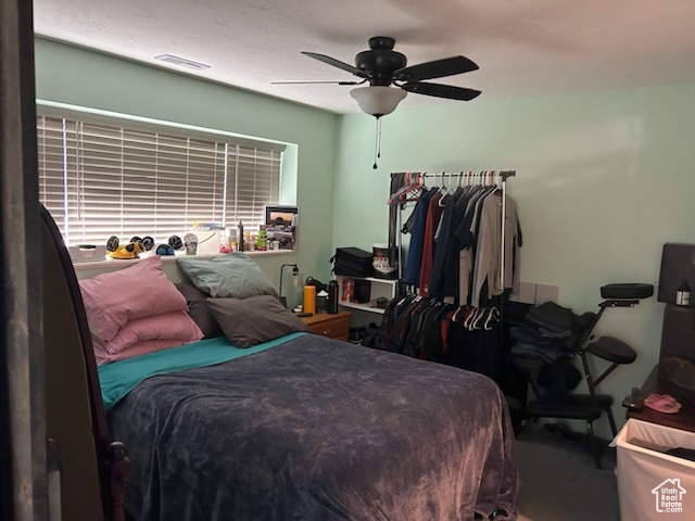 Bedroom with ceiling fan