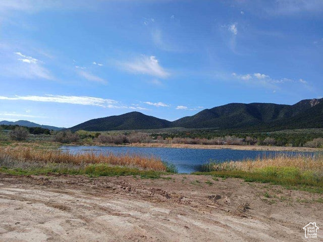 Water view with a mountain view