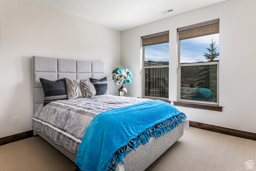 Bedroom featuring carpet floors