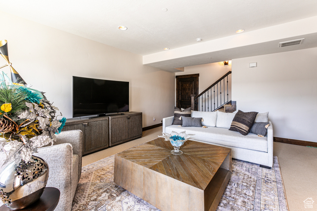 View of carpeted living room