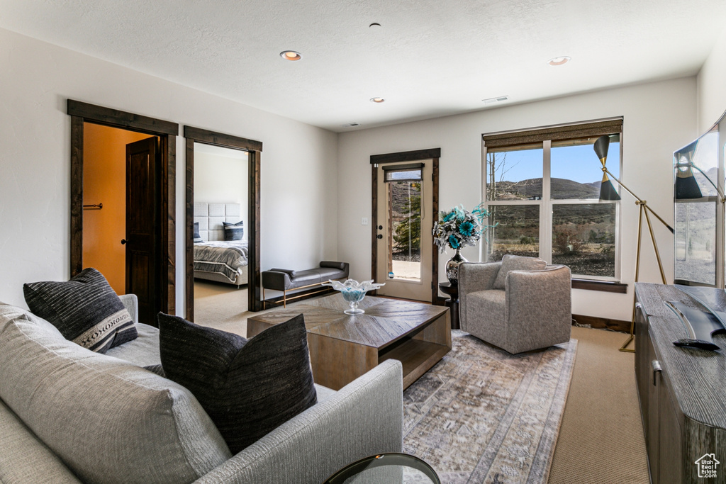 View of carpeted living room