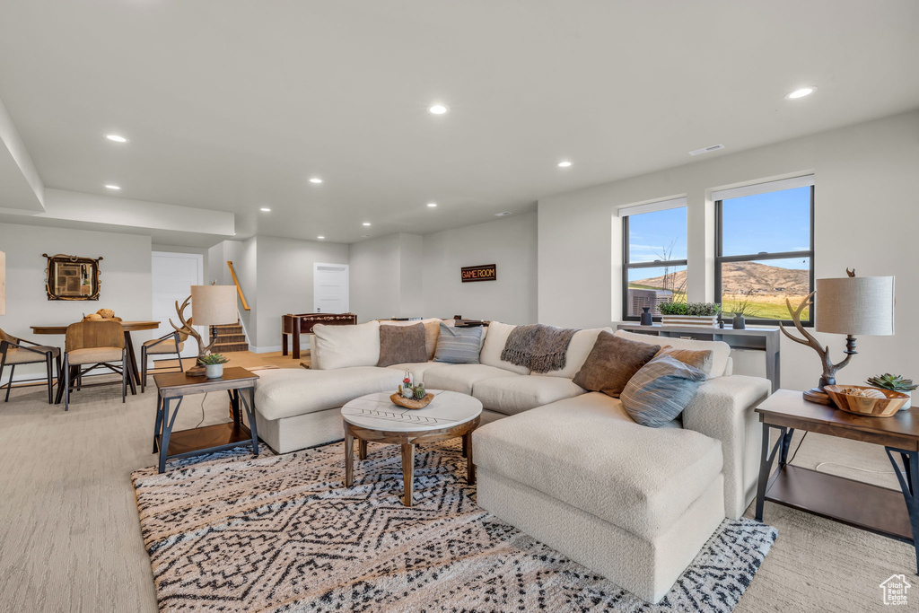 Living room featuring light hardwood / wood-style floors