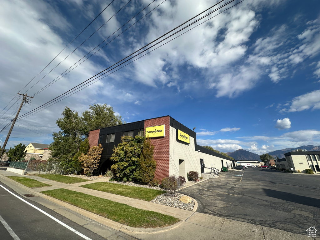 Exterior space with a mountain view