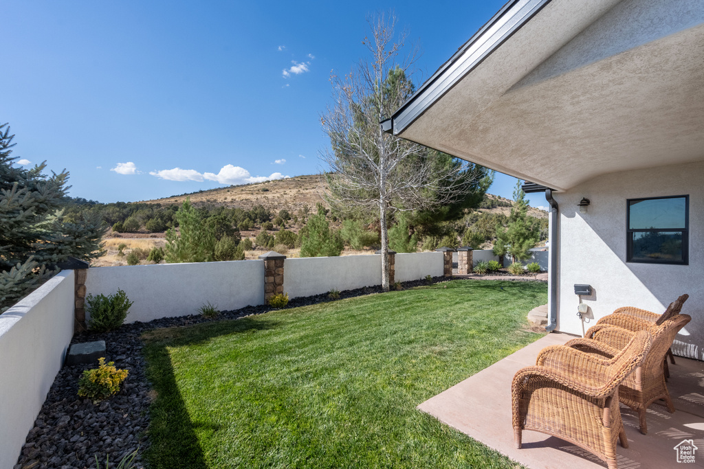 View of yard with a patio