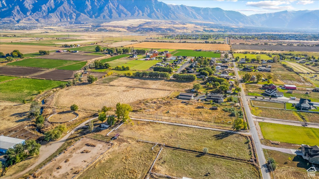 Bird's eye view featuring a mountain view and a rural view