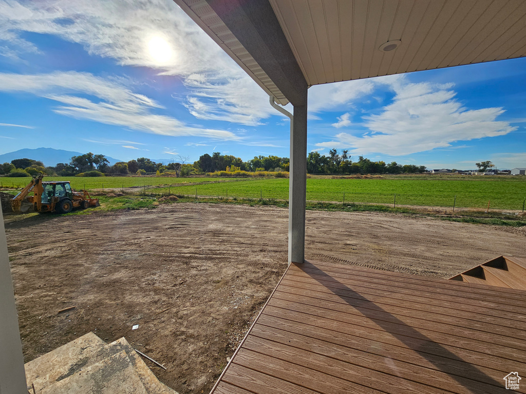 Exterior space with a mountain view and a rural view