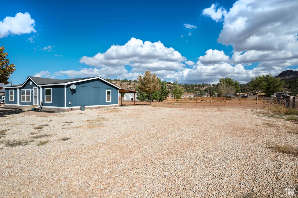 Exterior space featuring a rural view