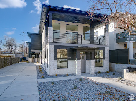 Contemporary house with a balcony