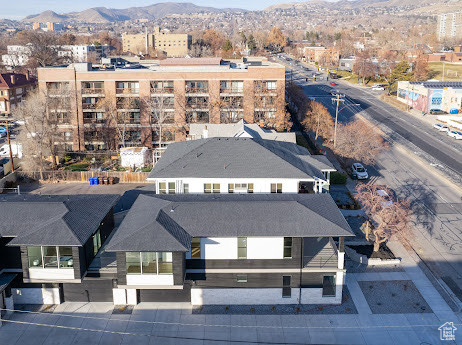 Bird's eye view featuring a mountain view